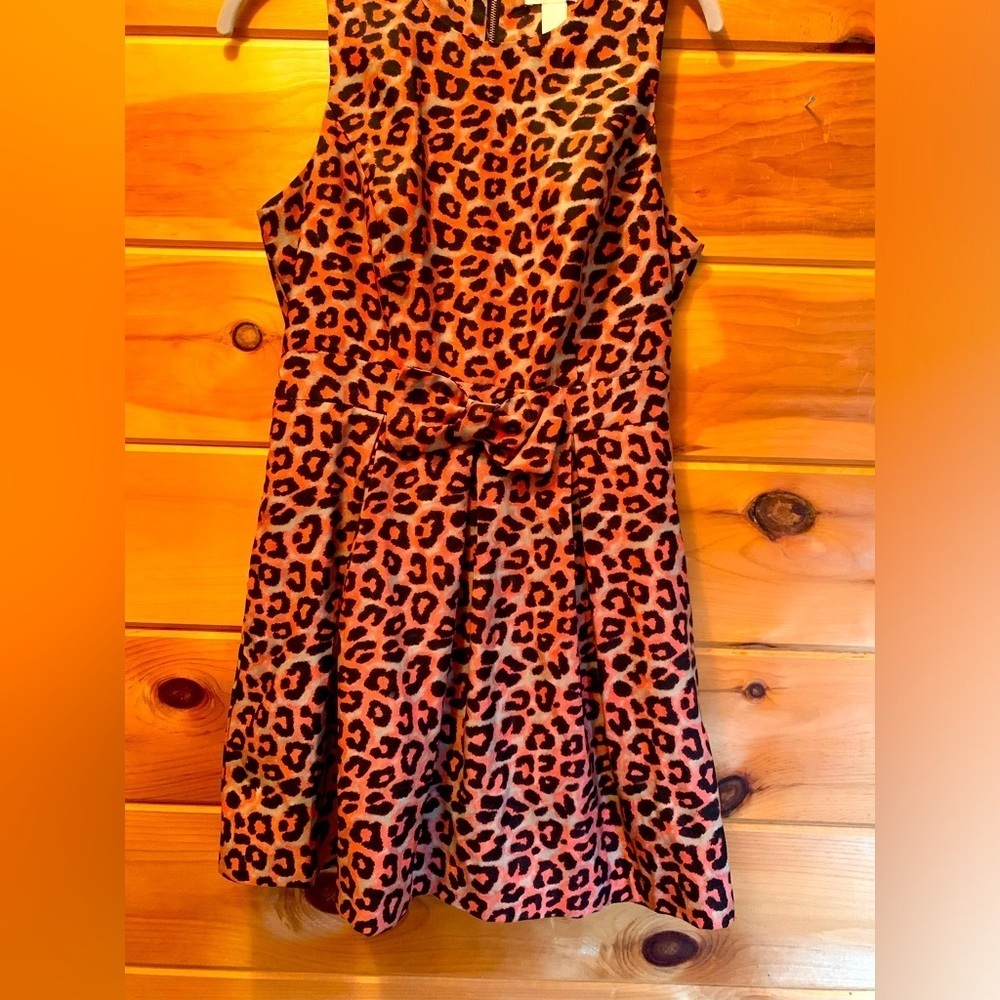 Forever 21 Dress Sz Med Sleeveless Cheetah Lined Crinoline Formal Pink Black Bow
